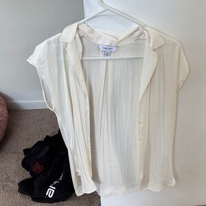 Nine West Women's Ivory Cap Sleeve Blouse